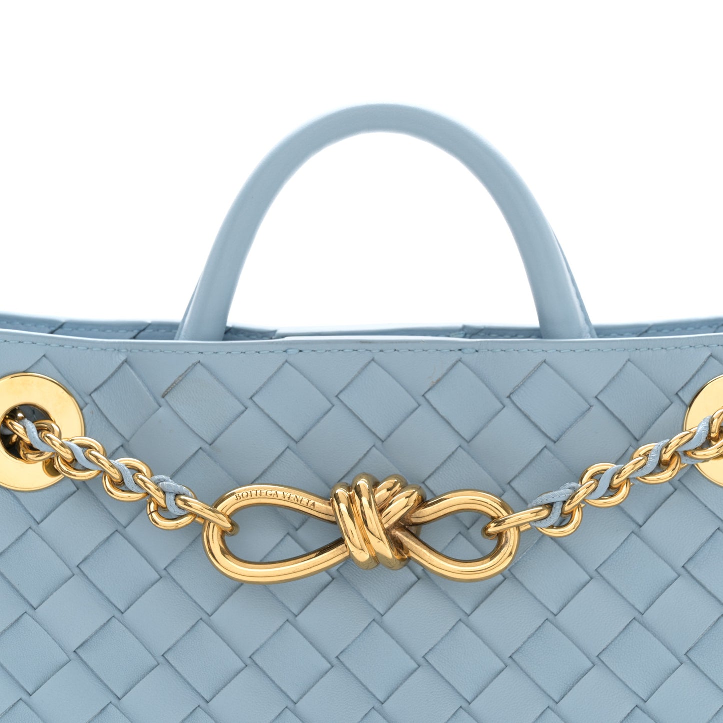 Nappa Intrecciato Small Andiamo With Chain Shoulder Bag Ice