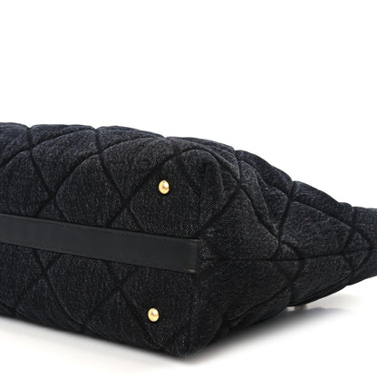 Chanel Denim Calfskin Quilted Small Deauville tote  Black 9 of 9
