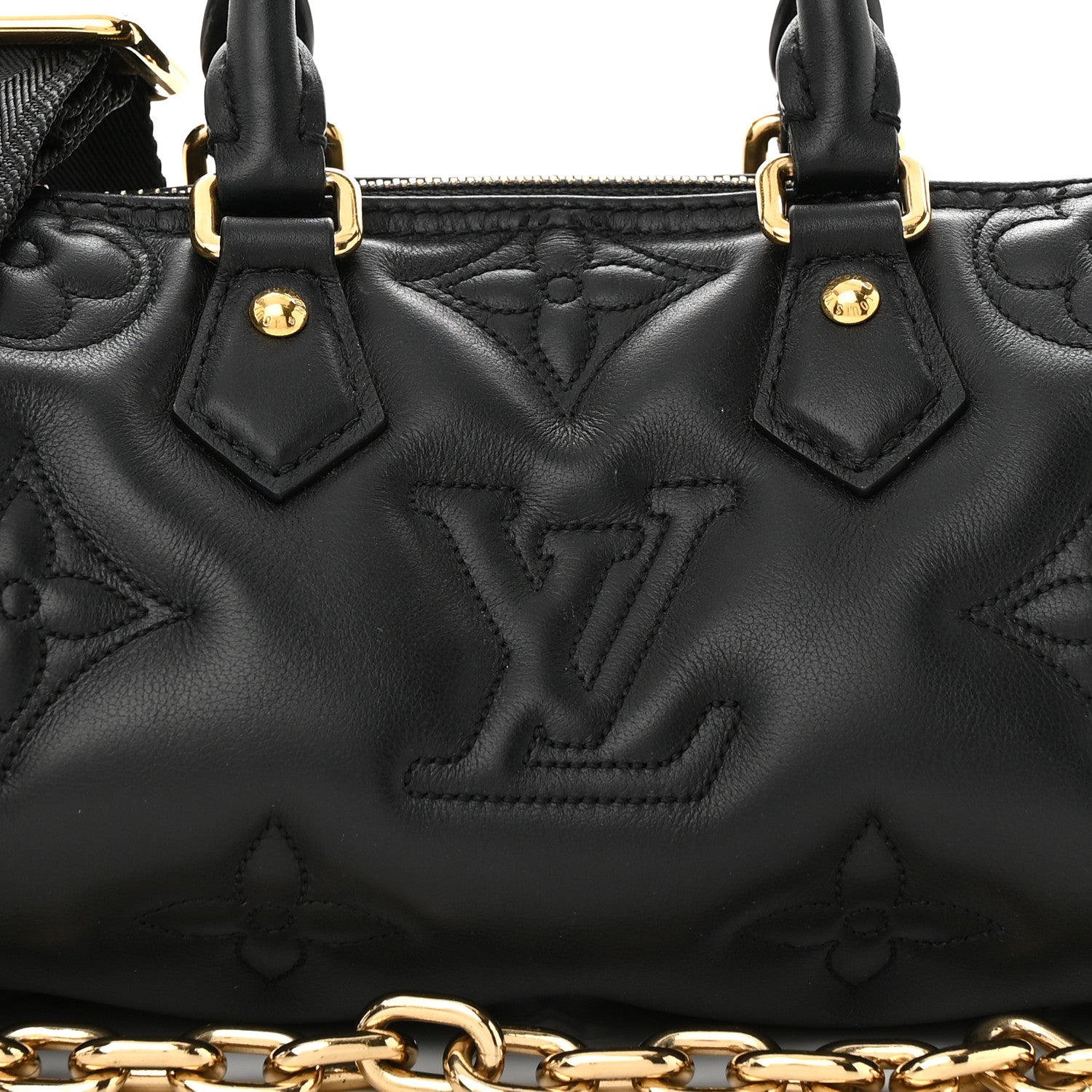 Louis Vuitton Calfskin Bubblegram Papillon BB Black 7 of 9