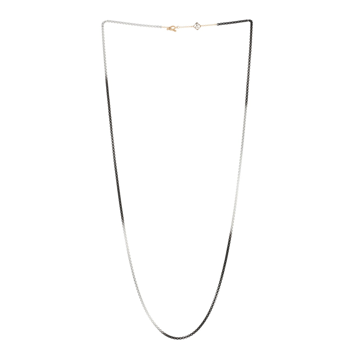 Stainless Steel 14K Yellow Gold Bel Aire Ombre Chain Necklace Black White