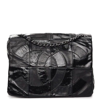 Chanel Lambskin Patent Calfskin Brooklyn Patchwork Flap Black 1 of 7