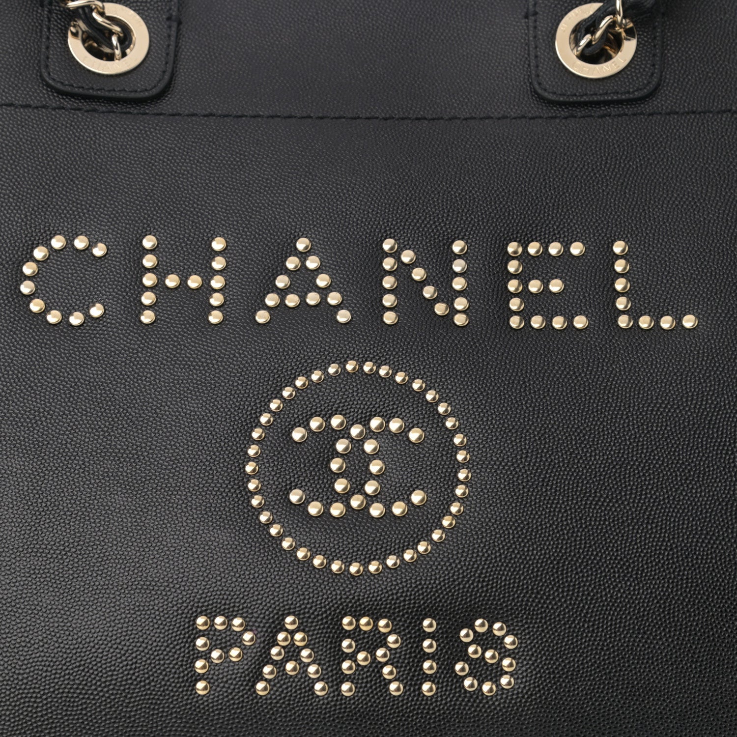 Chanel Caviar Medium Studded Deauville Tote Black 8 of 11