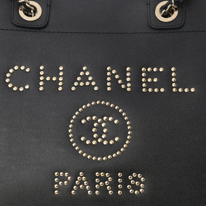 Chanel Caviar Medium Studded Deauville Tote Black 8 of 11