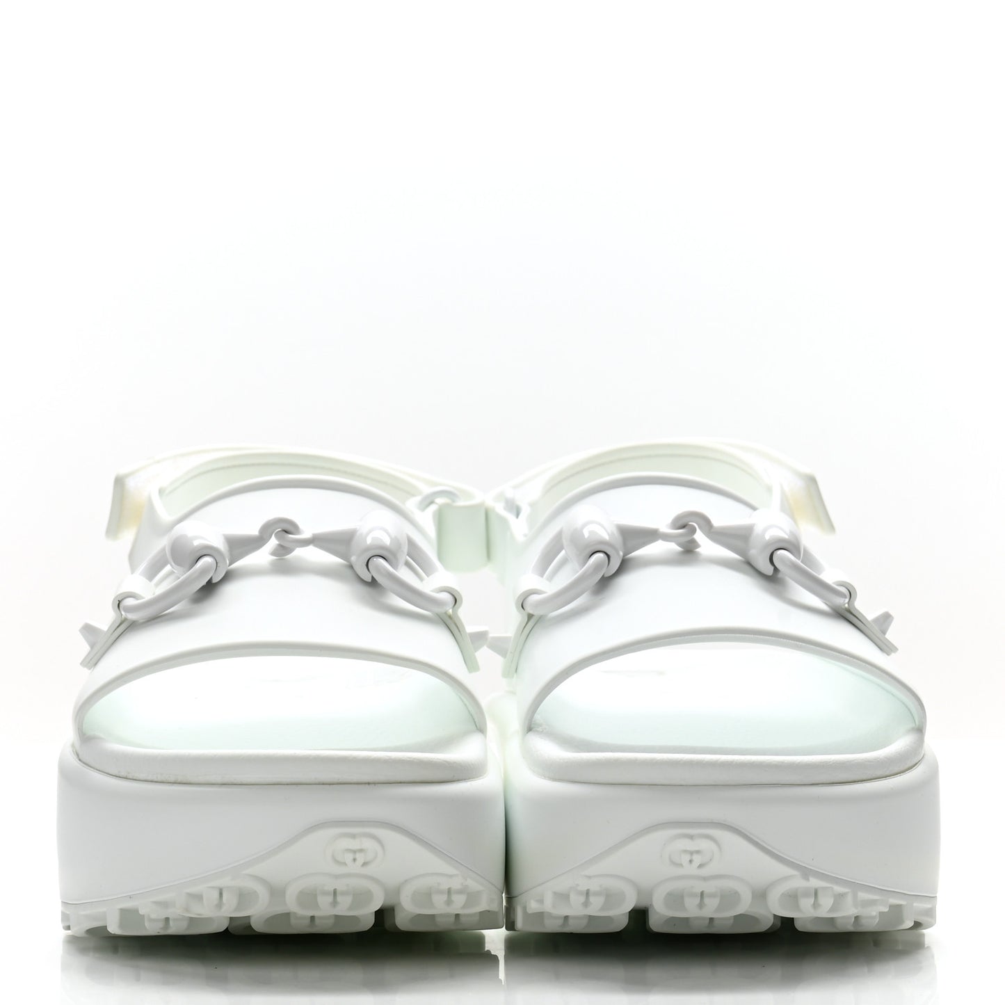 Soft Rubber Horsebit Touch Womens Strapped Sandals 38 Great White