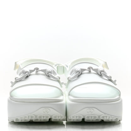 Gucci Soft Rubber Horsebit Touch Womens Strapped Sandals 38 Great White 2 of 10