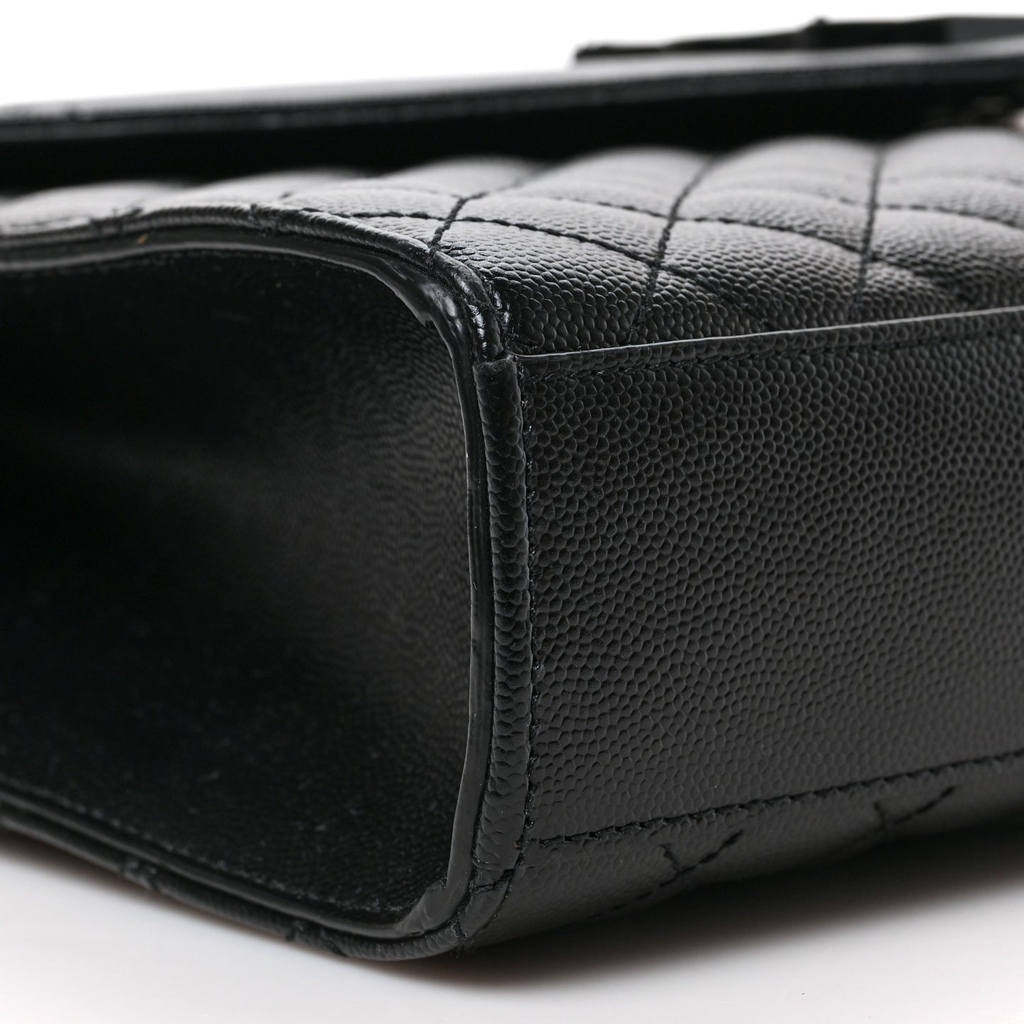 Grain De Poudre Textured Mixed Matelasse Large Triquilt Monogram Monochrome Satchel Black