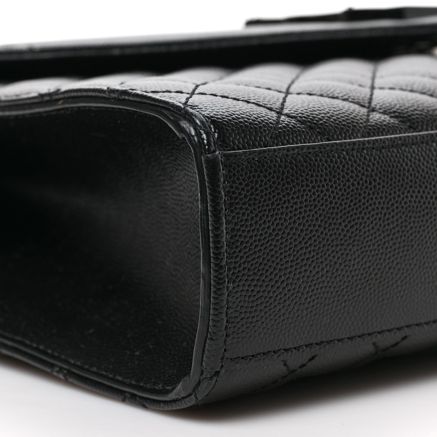 Saint Laurent Grain De Poudre Textured Mixed Matelasse Large Triquilt Monogram Monochrome Satchel Black 7 of 8
