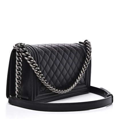 Chanel Caviar Quilted Medium Boy Flap Black 2 of 9