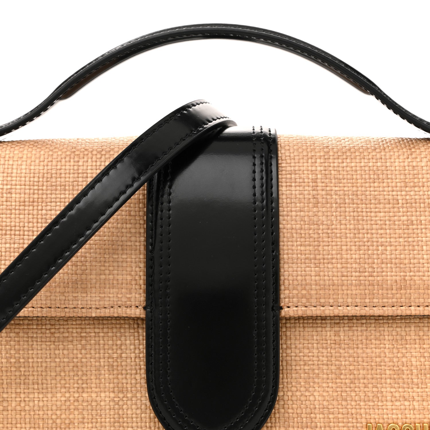 Jacquemus Raffia Smooth Calfskin Le Grand Bambino Natural Dark Brown 7 of 13