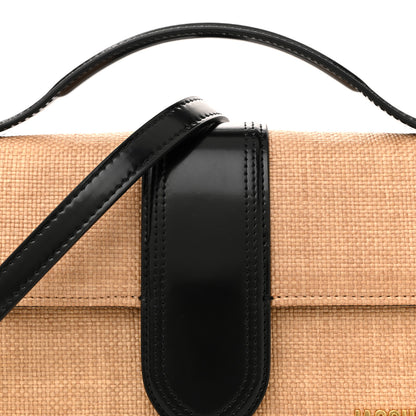 Jacquemus Raffia Smooth Calfskin Le Grand Bambino Natural Dark Brown 7 of 13