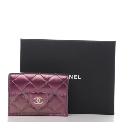 Chanel Iridescent Lambskin Small Quilted Flap Wallet Purple 8 of 8