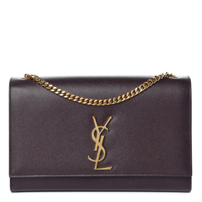 Saint Laurent Grain De Poudre Medium Classic Monogram Kate Satchel Amaranto 1 of 8