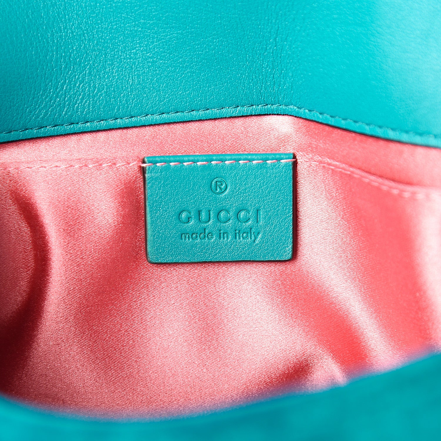 Gucci Velvet Matelasse Mini GG Marmont Shoulder Bag Pavone Cyan 5 of 9