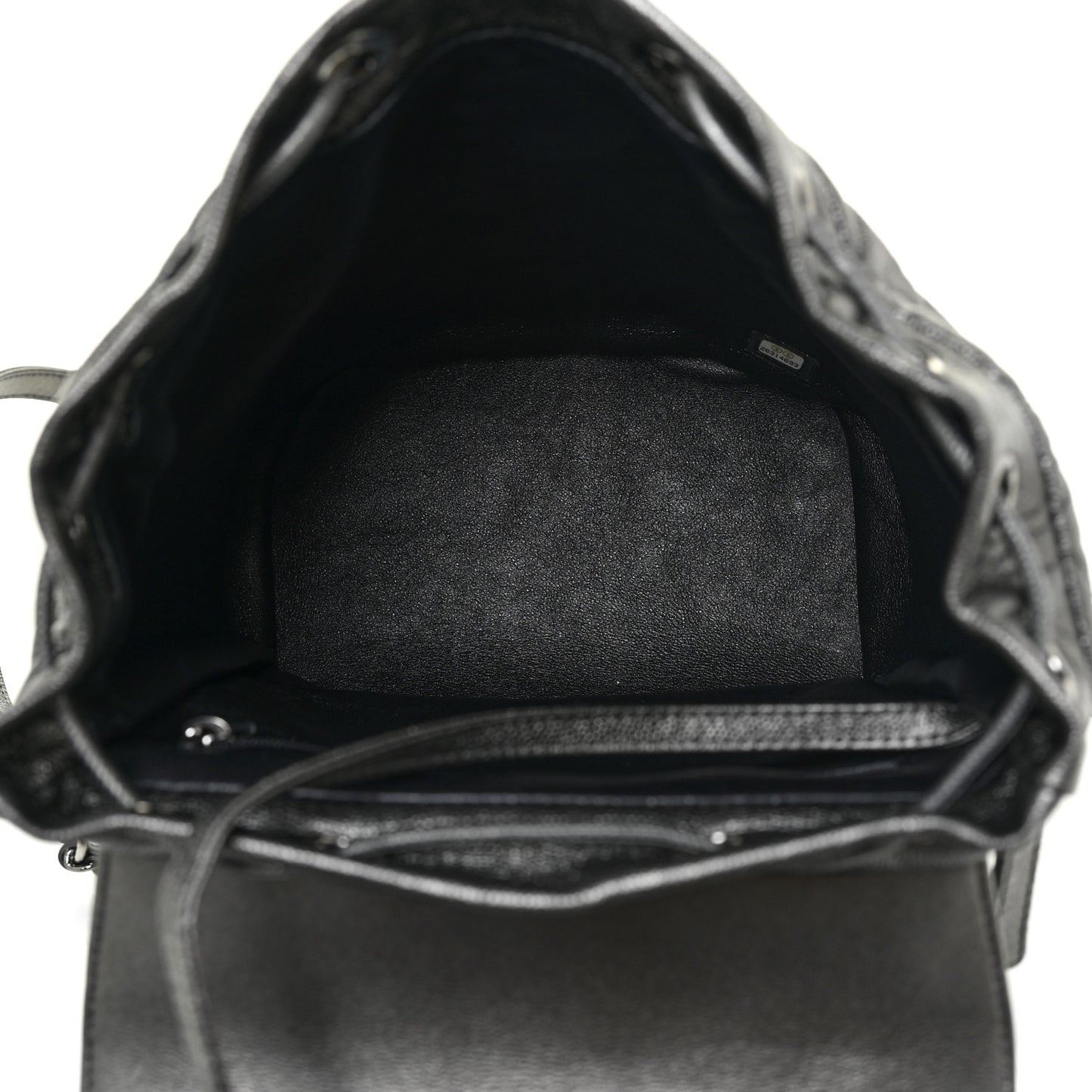 Metallic Caviar Quilted Filigree Backpack Dark Silver