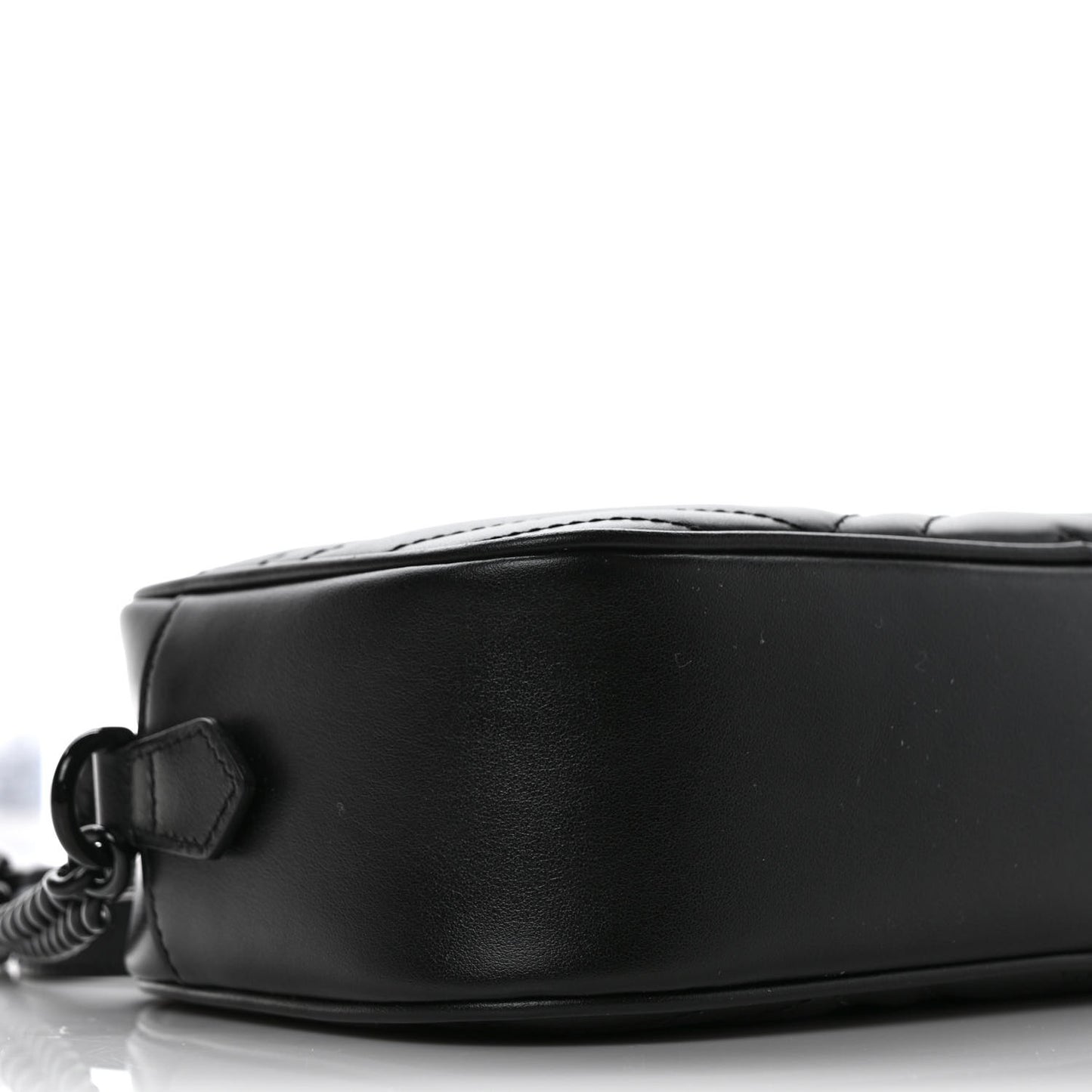 Calfskin Matelasse Monochrome Small GG Marmont Chain Shoulder Bag Black