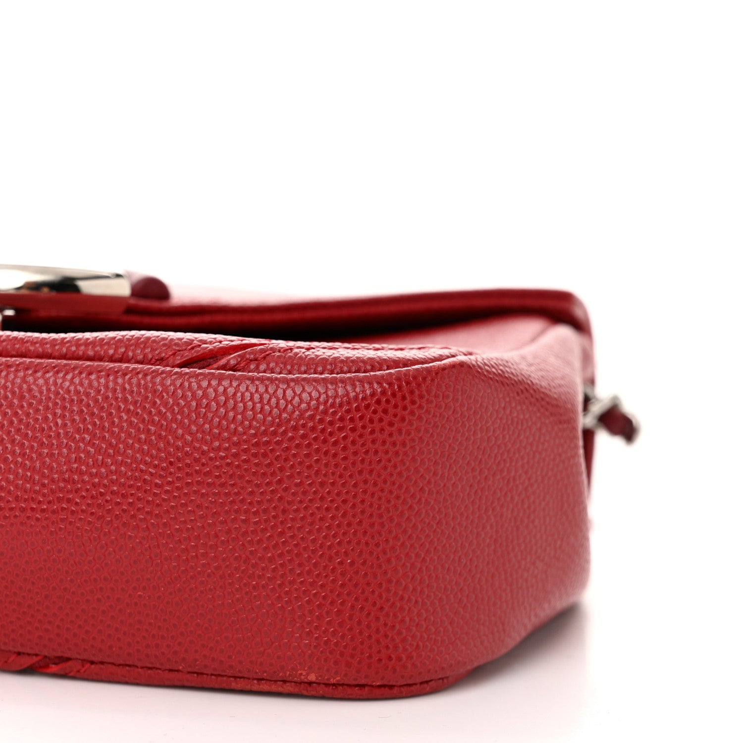 Chanel Caviar Macro Chevron Small Single Flap Red 10 of 11