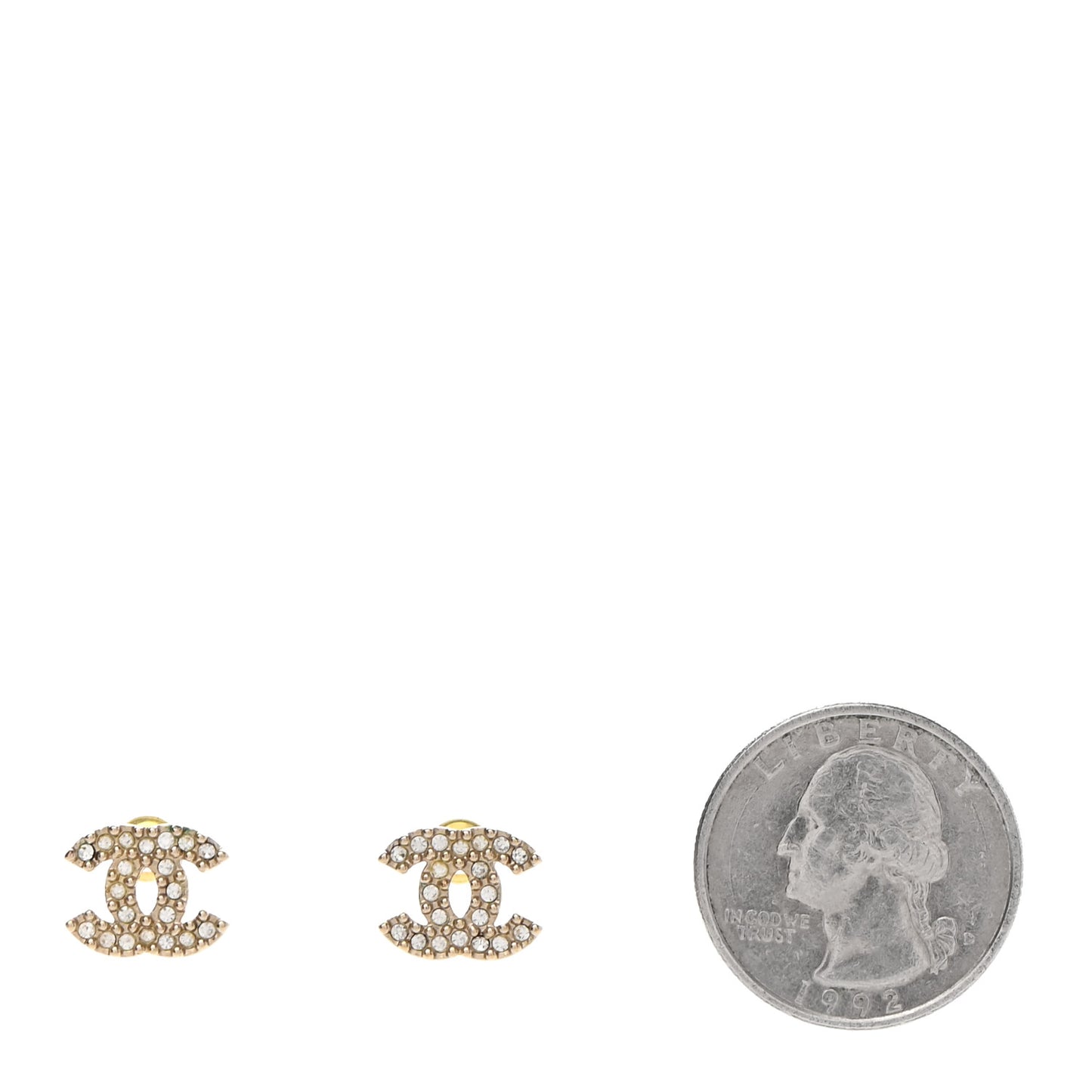 Crystal CC Earrings Gold