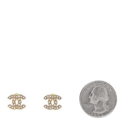 Chanel Crystal CC Earrings Gold 2 of 5