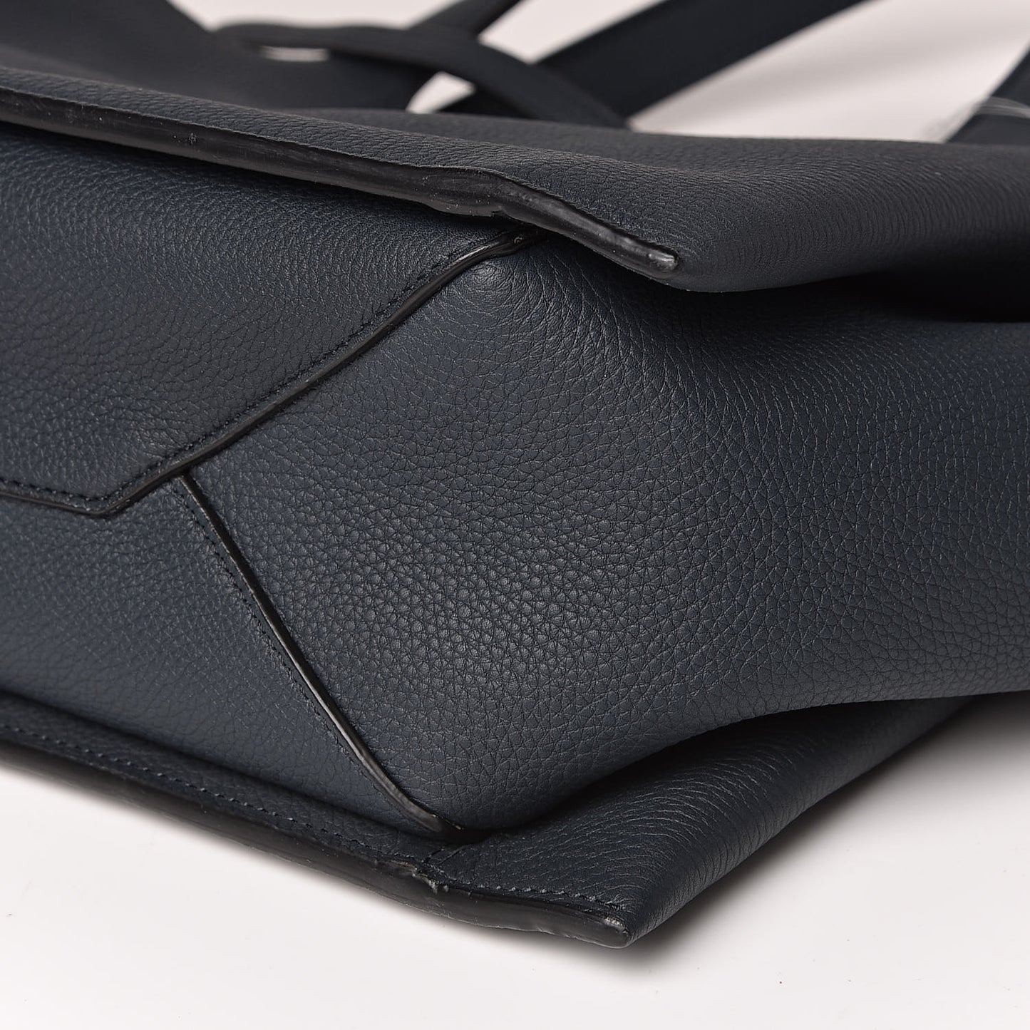 Baby Grained Calfskin Medium Tri-Fold Bag Dark Sea