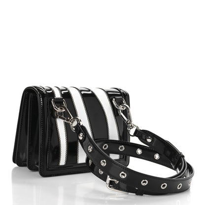 Dolce & Gabbana Polished Calfskin Patchwork Zebra 3.5 Crossbody Bag Black White 2 of 8