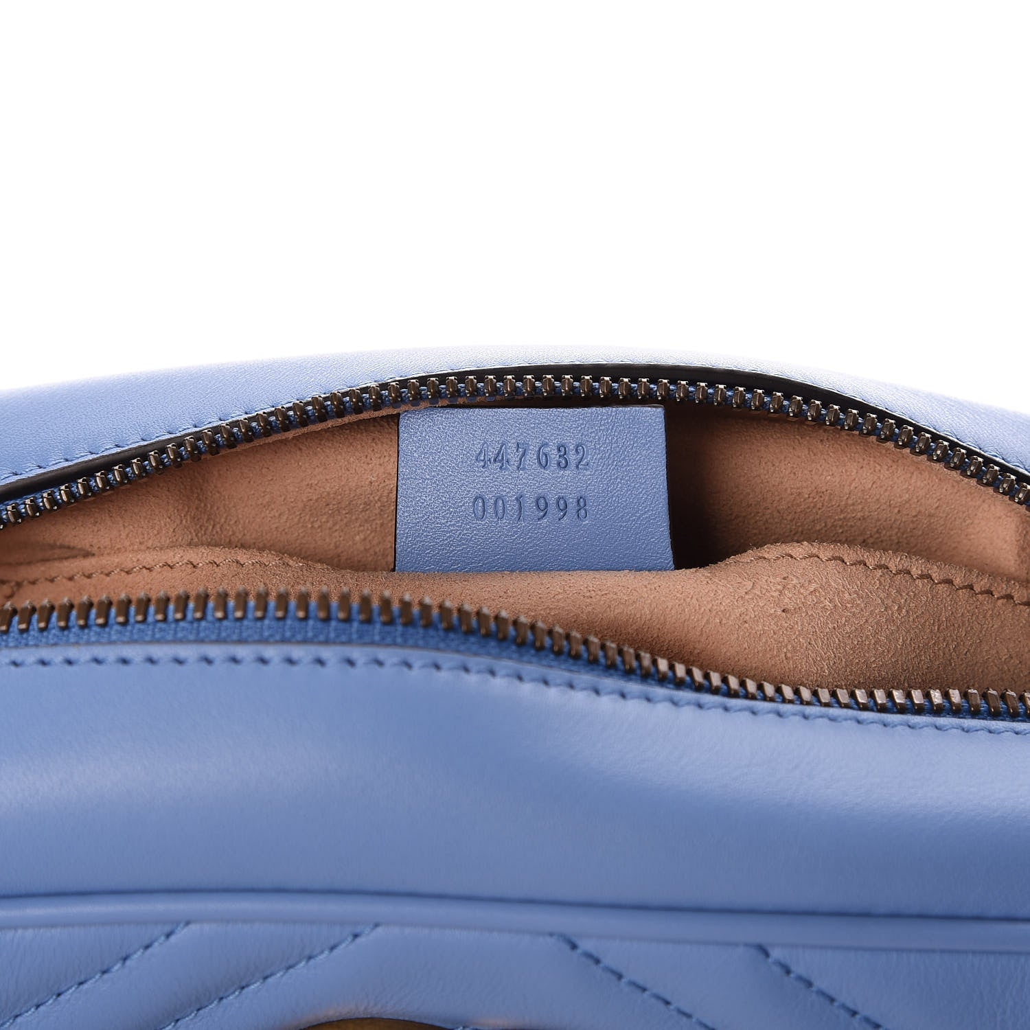 Gucci Calfskin Matelasse Small GG Marmont Chain Shoulder Bag Clear Sky Blue 9 of 10