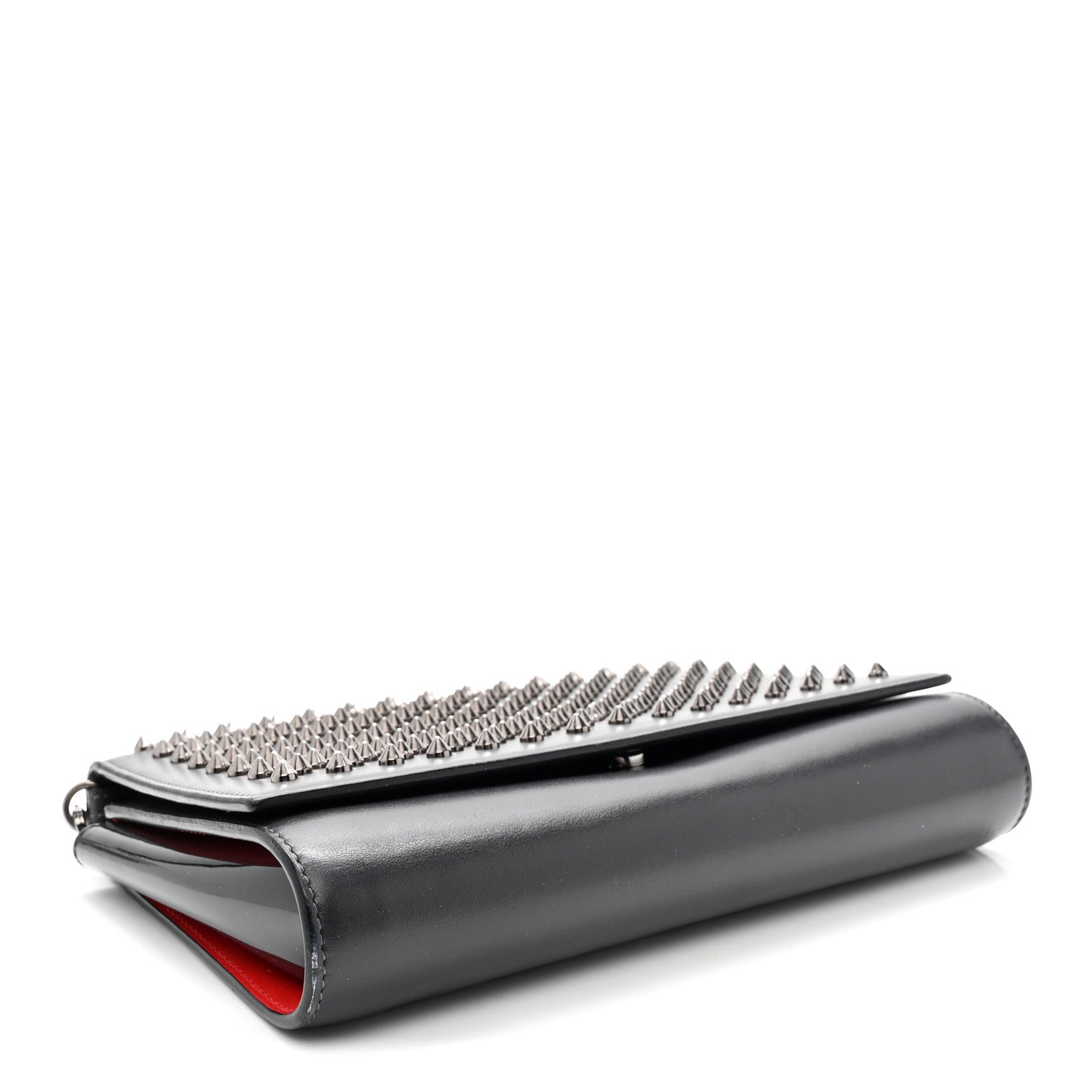 Christian Louboutin Calfskin Patent Spikes Paloma Clutch Black 3 of 10