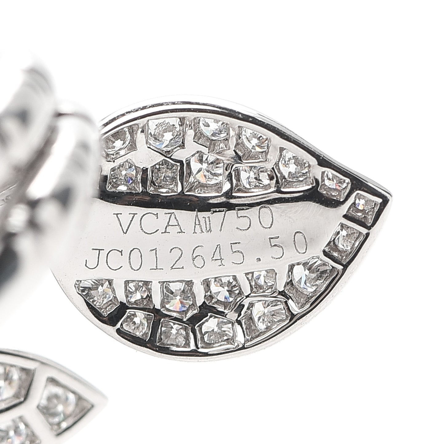 18K White Gold Diamond Lotus Between The Finger Ring 50 5.25