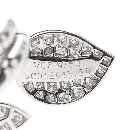 Van Cleef & Arpels 18K White Gold Diamond Lotus Between The Finger Ring 50 5.25 4 of 5