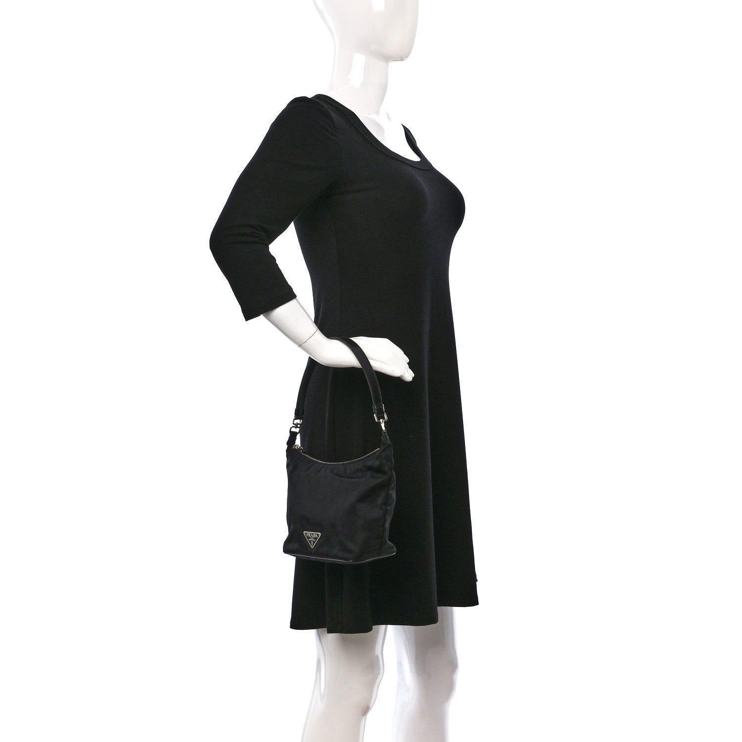 Prada Tessuto Nylon Small Shoulder Bag Black 2 of 8