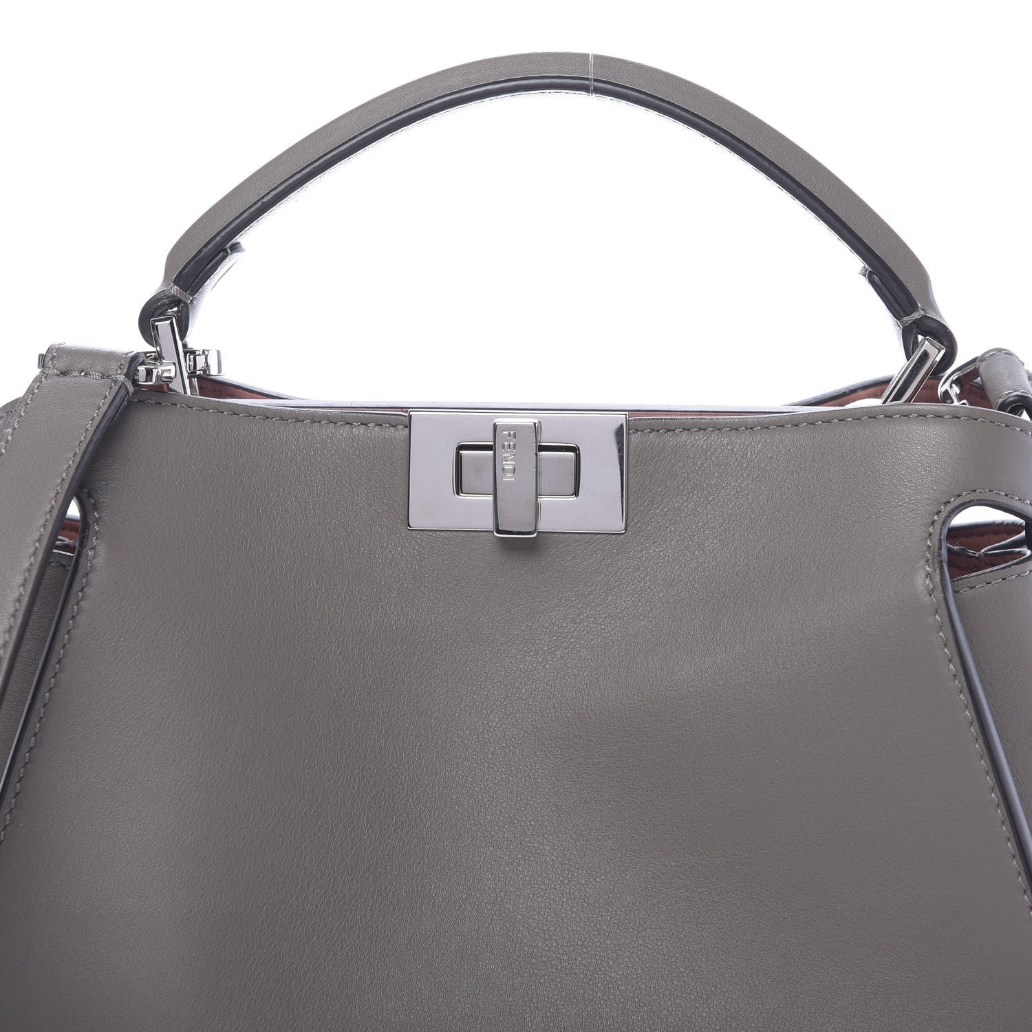 Fendi Vitello Tahiti Burro Medium Peekaboo Iconic Essentially Satchel Foresta Macaron 9 of 11