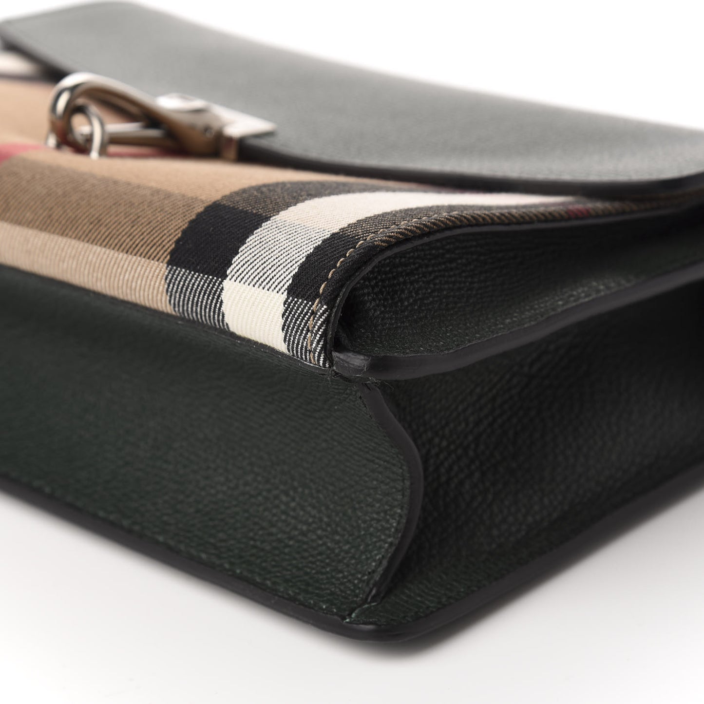 Derby Calfskin House Check Small Macken Crossbody Bag Dark Bottle Green