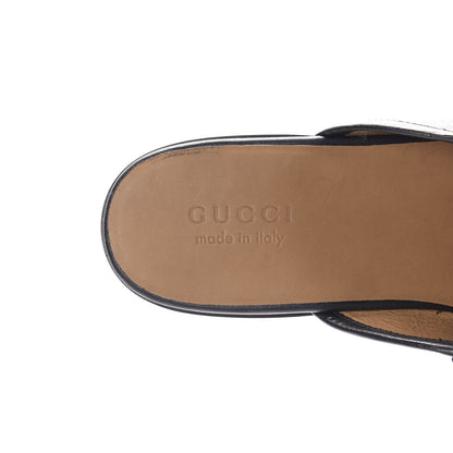 Gucci Goatskin Mens Horsebit Slippers 10.5 Black 7 of 10