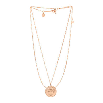 Hermes 18K Rose Gold Diamond MM Ex-Libris Pendant Necklace 3 of 7