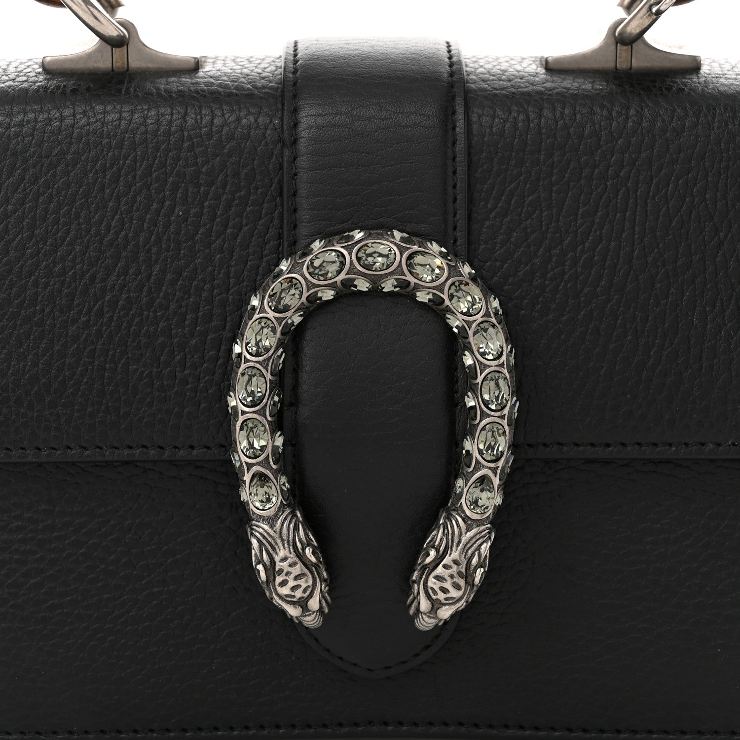 Gucci Dollar Calfskin Crystal Web Mini Dionysus Bamboo Top Handle Bag Black Black Diamond 8 of 10