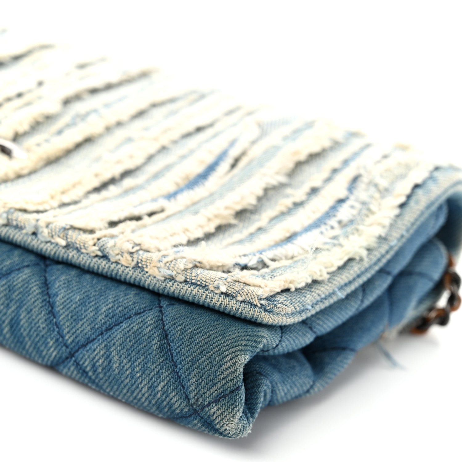 Chanel Denim Fringe Medium Single Flap Bag Blue 10 of 10