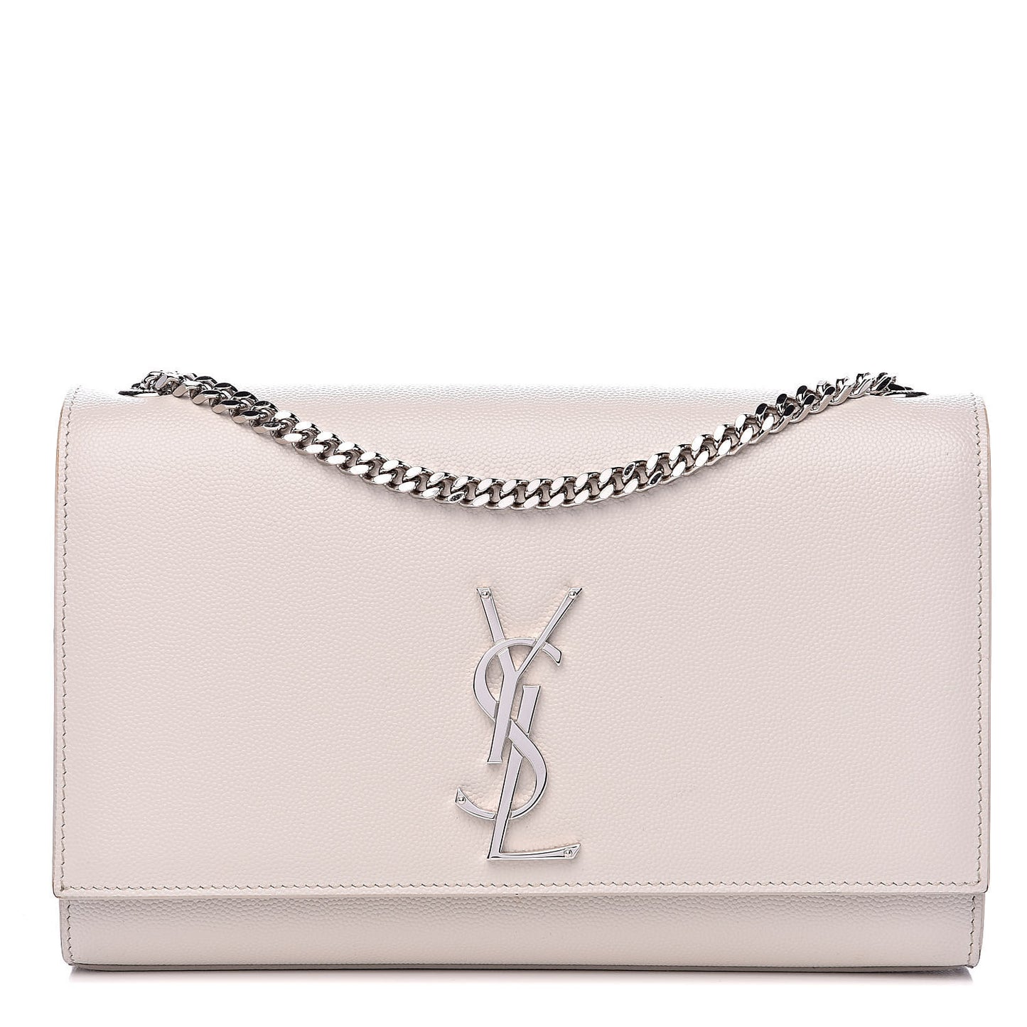 Grain De Poudre Medium Classic Monogram Kate Satchel Icy White