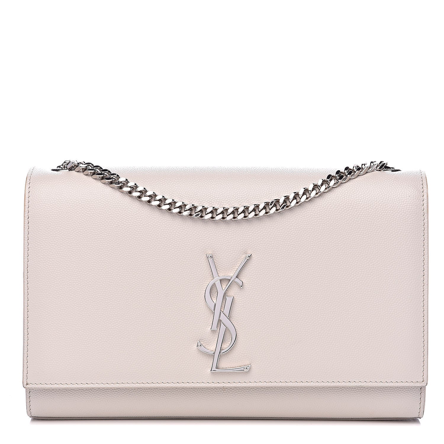 Saint Laurent Grain De Poudre Medium Classic Monogram Kate Satchel Icy White 1 of 15