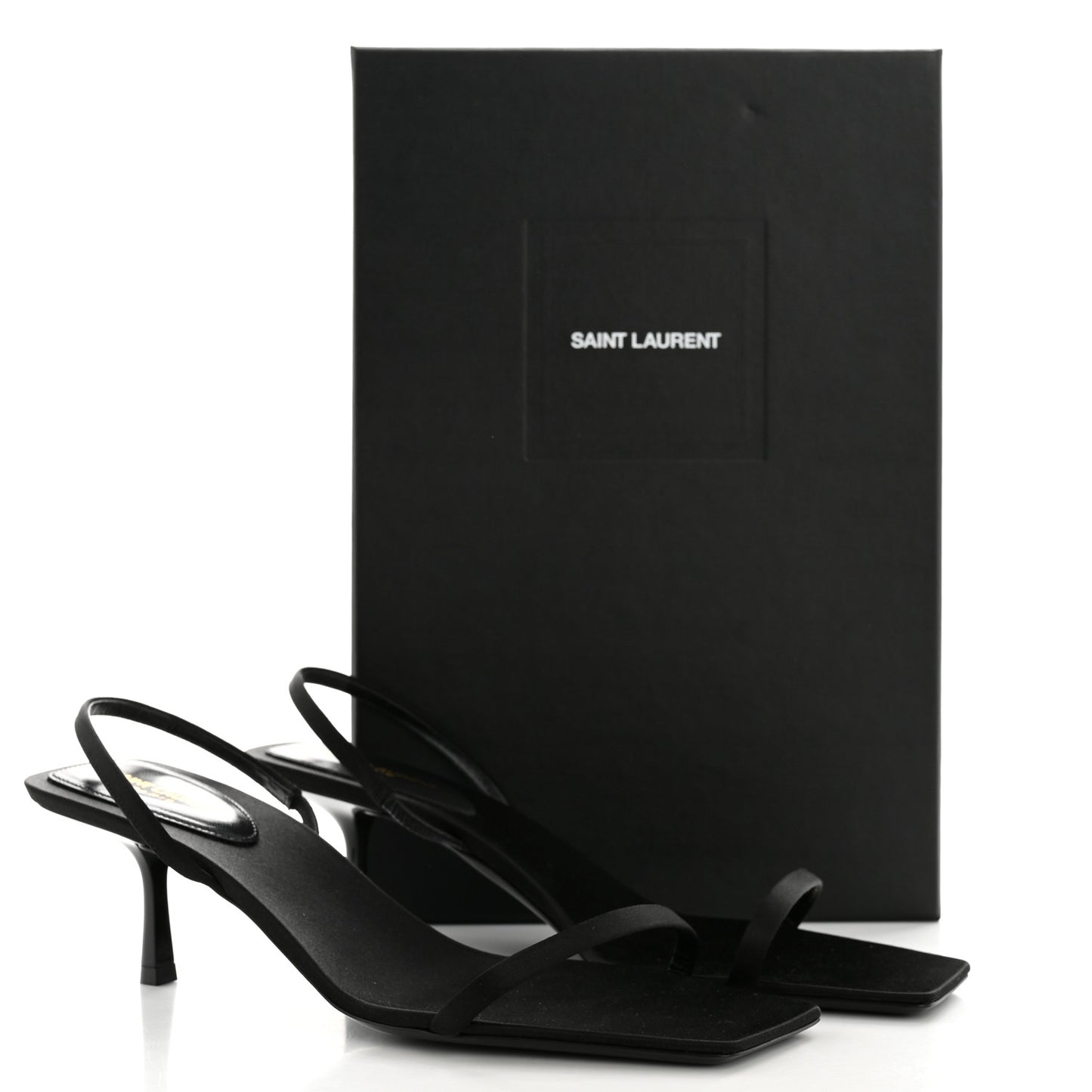 Satin Slingback Jaspe 55 Sandals  40 Black