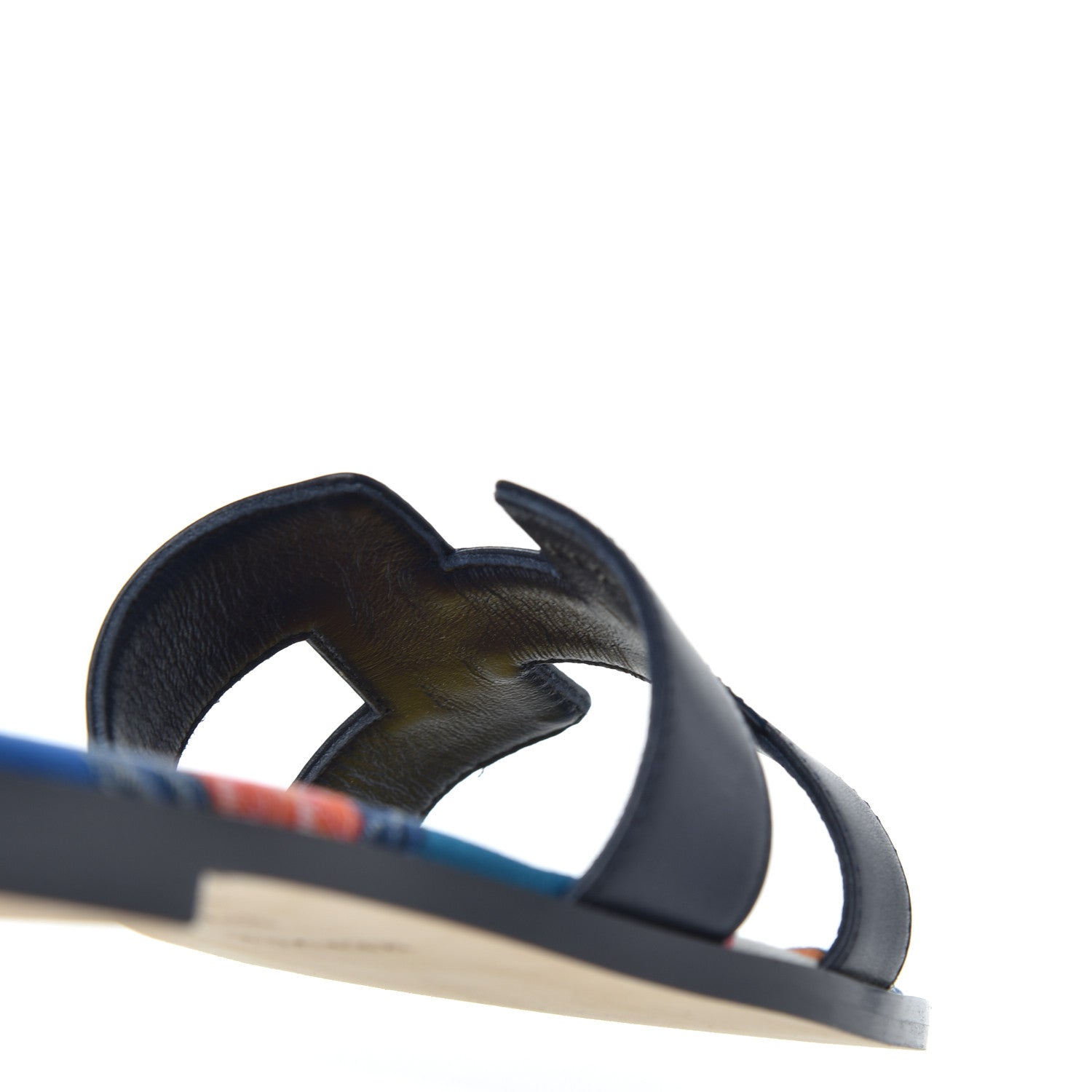 Hermes Calfskin Oran Sandals 37.5 Bleu 17 of 20