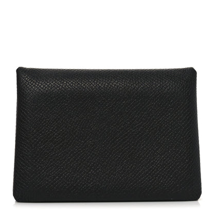Hermes Epsom Calvi Duo Card Case Black 1 of 8