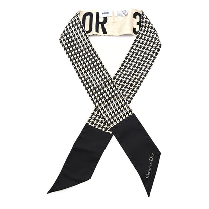 Christian Dior Silk 30 Montaigne Mitzah Scarf Black White 1 of 3