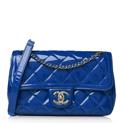 Chanel Patent Quilted Small Coco Shine Flap Blue 1 of 9