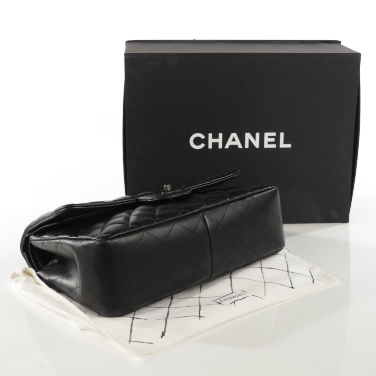 Chanel Lambskin Quilted Jumbo Double Flap So Black 4 of 8