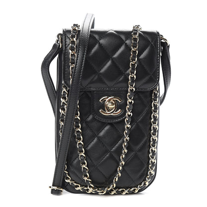Chanel Lambskin Quilted Chain Around Flap Crossbody Black 1 of 11