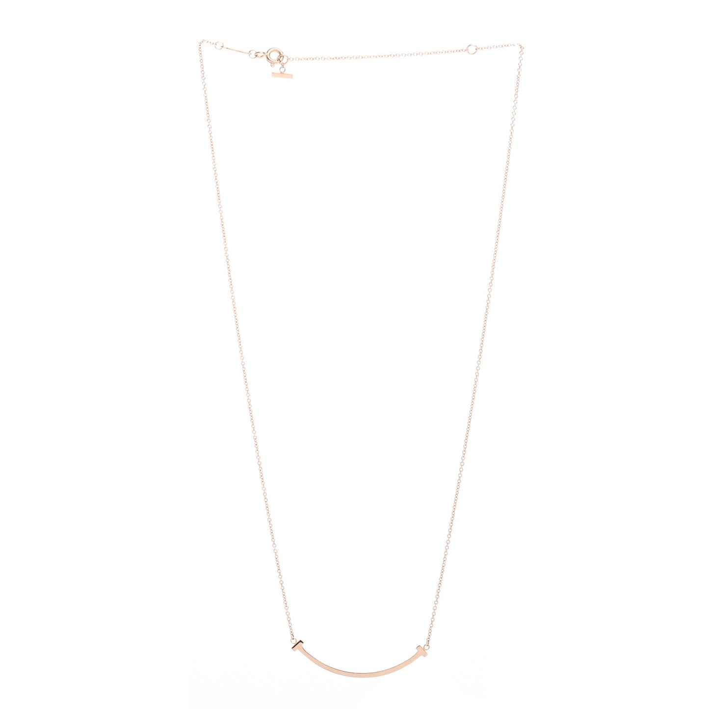18K Yellow Gold Small T Smile Pendant Necklace