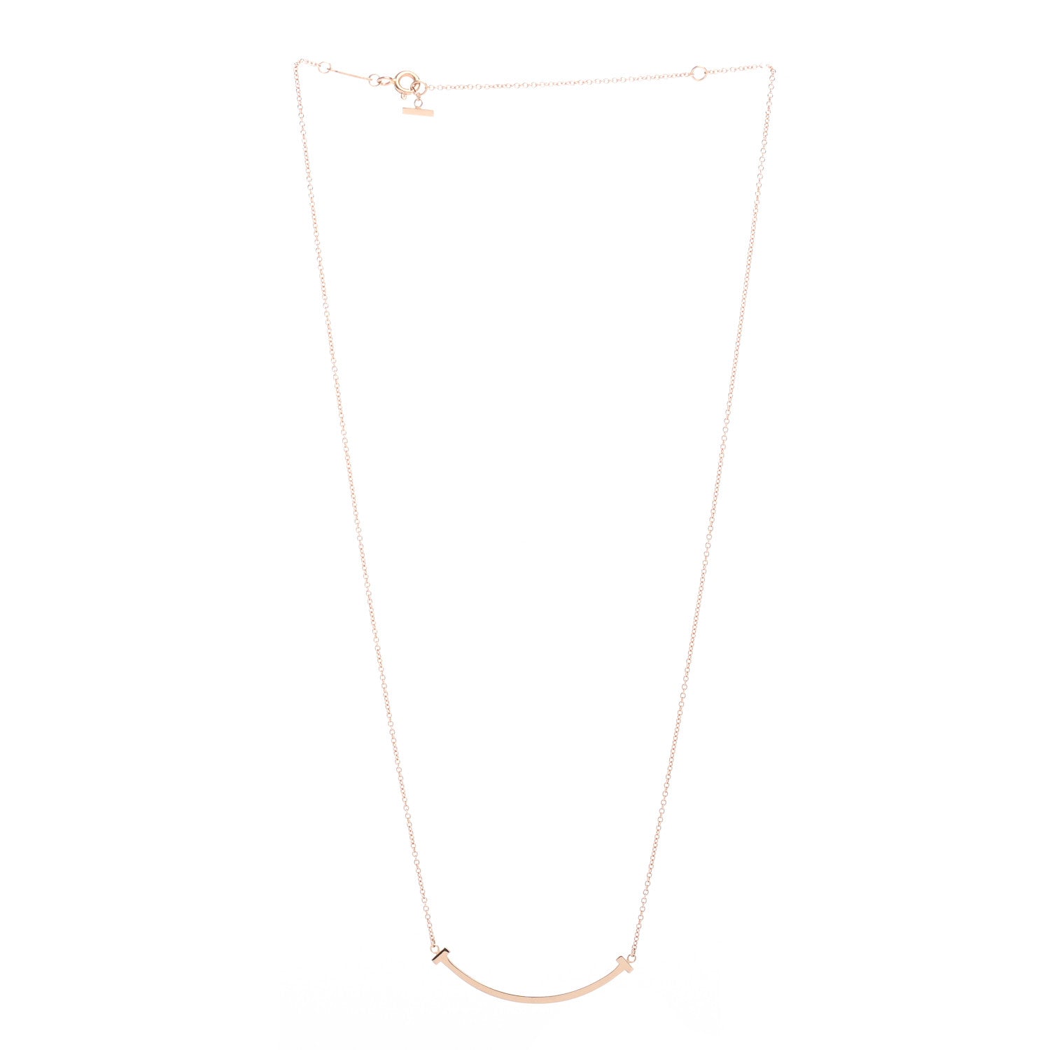 Tiffany 18K Yellow Gold Small T Smile Pendant Necklace 3 of 4
