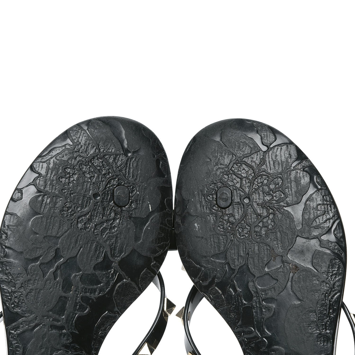 Valentino Garavani PVC Jelly Rockstud Bow Thong Sandals 36 Black 5 of 7
