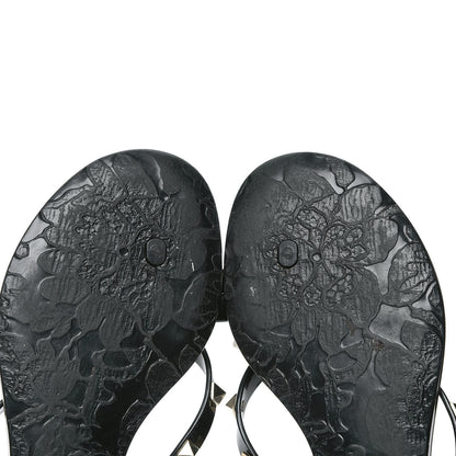 Valentino Garavani PVC Jelly Rockstud Bow Thong Sandals 36 Black 5 of 7