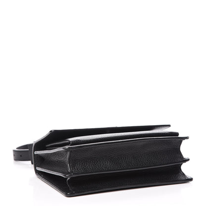 Saint Laurent Grained Calfskin Medium Monogram Sunset Satchel Black 4 of 10