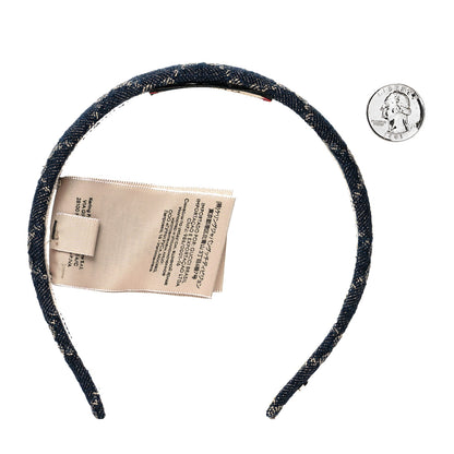 Gucci Denim Monogram Headband 2 of 4